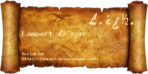 Lampert Áron névjegykártya